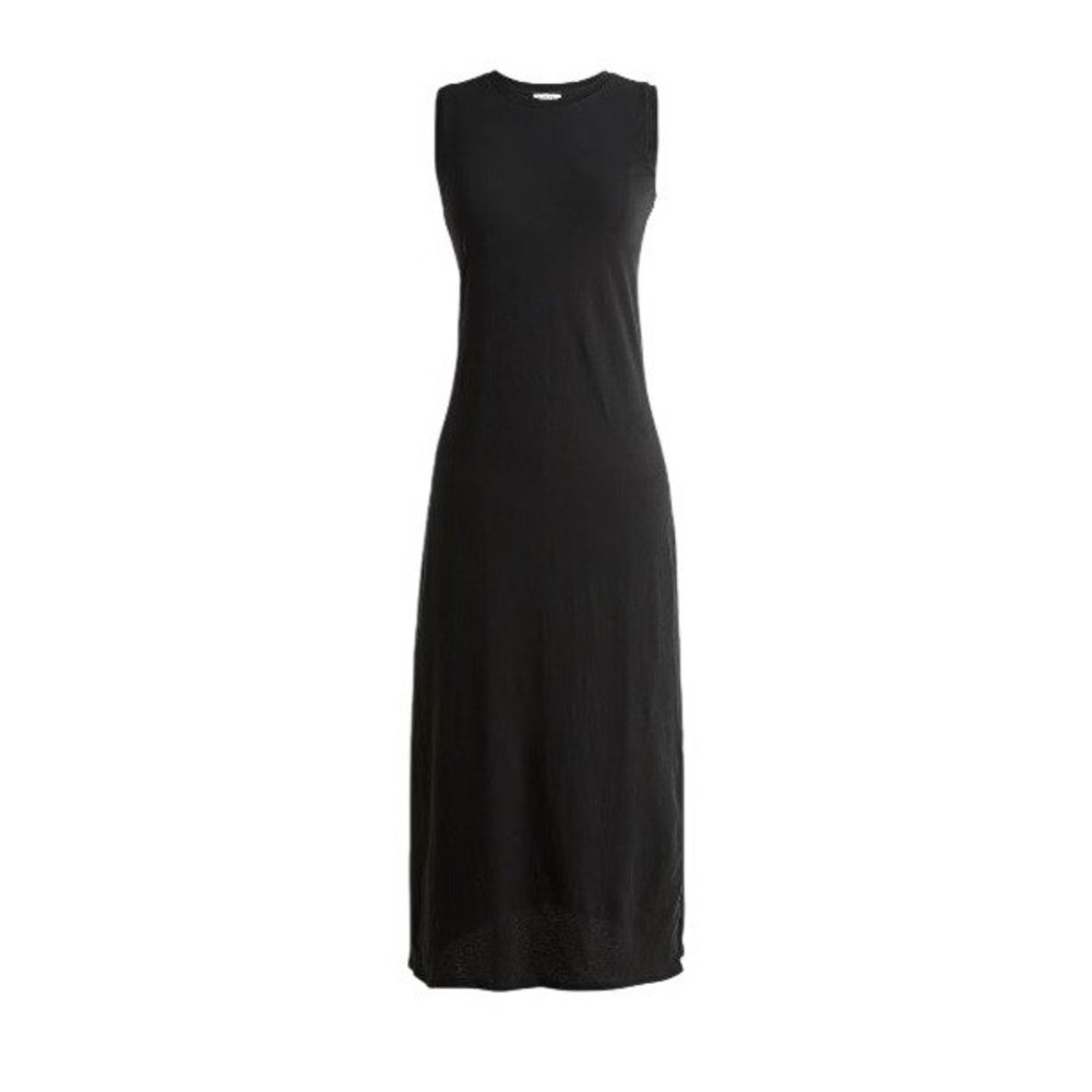 J. Crew Knit Midi Sheath Dress Black 100% Cotton Knit S
